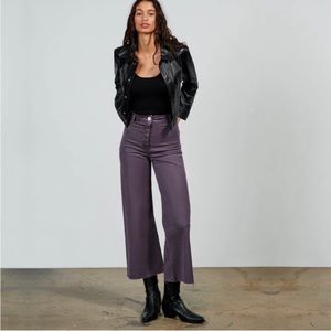 ZARA The Marine High Rise Jean Purple Size 2 USA Wide Leg